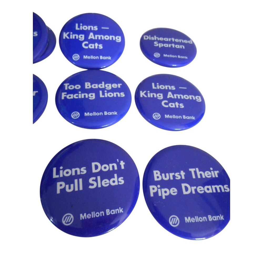 Vintage Penn State Pin Back Button Lot Mellon Bank 1980s Estate Find - Picture 3 of 4